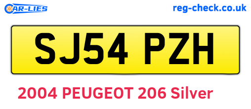 SJ54PZH are the vehicle registration plates.