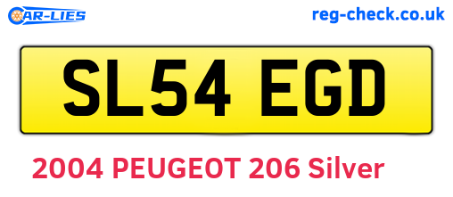 SL54EGD are the vehicle registration plates.