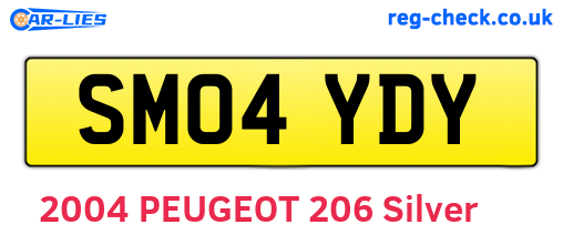 SM04YDY are the vehicle registration plates.