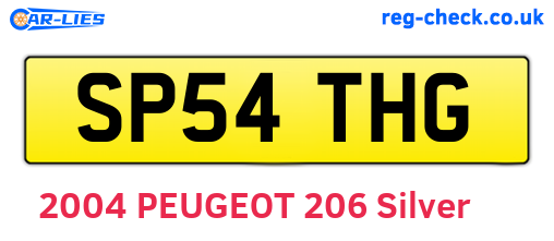 SP54THG are the vehicle registration plates.