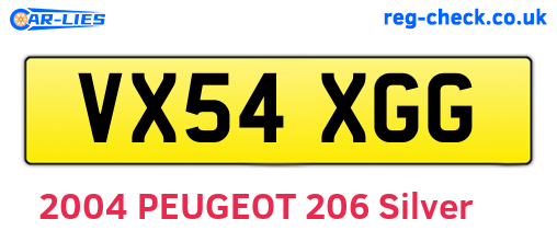 VX54XGG are the vehicle registration plates.