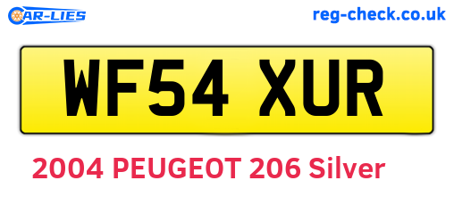 WF54XUR are the vehicle registration plates.