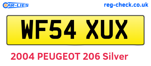 WF54XUX are the vehicle registration plates.