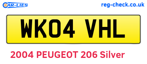 WK04VHL are the vehicle registration plates.