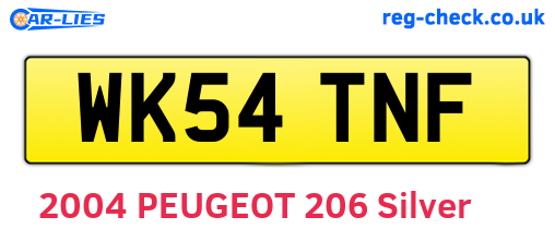 WK54TNF are the vehicle registration plates.