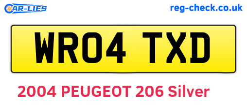 WR04TXD are the vehicle registration plates.
