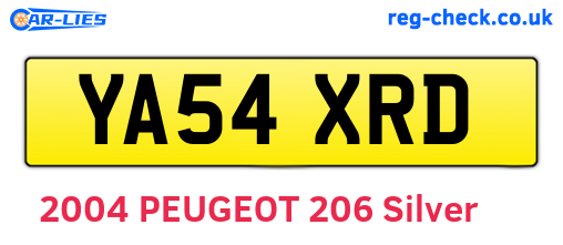 YA54XRD are the vehicle registration plates.