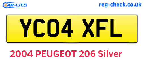 YC04XFL are the vehicle registration plates.
