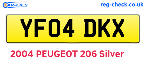 YF04DKX are the vehicle registration plates.