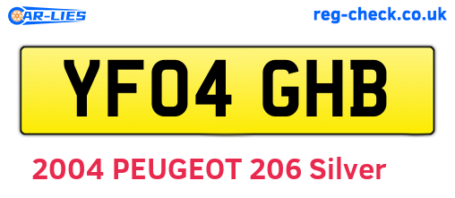 YF04GHB are the vehicle registration plates.