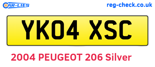 YK04XSC are the vehicle registration plates.