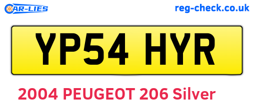 YP54HYR are the vehicle registration plates.