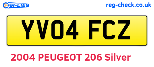 YV04FCZ are the vehicle registration plates.