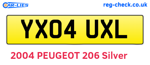YX04UXL are the vehicle registration plates.