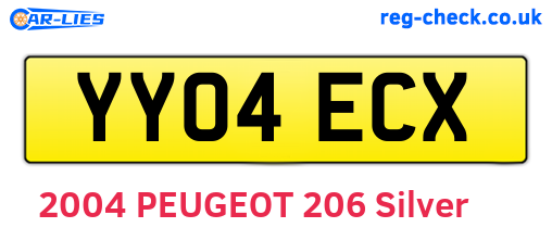 YY04ECX are the vehicle registration plates.