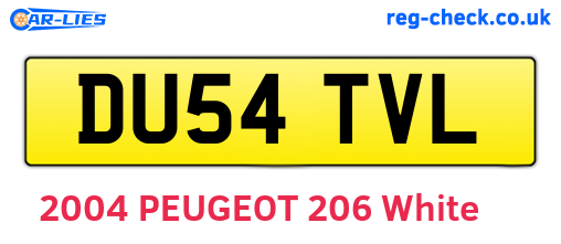 DU54TVL are the vehicle registration plates.