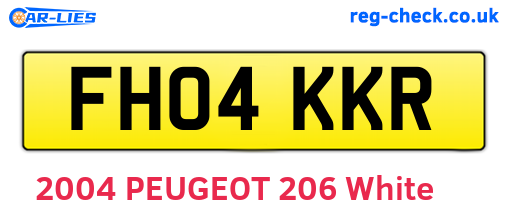FH04KKR are the vehicle registration plates.