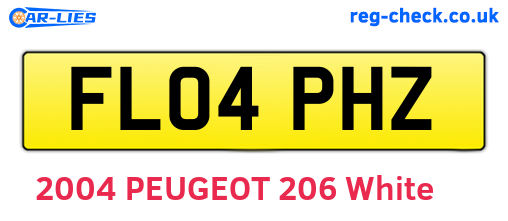 FL04PHZ are the vehicle registration plates.