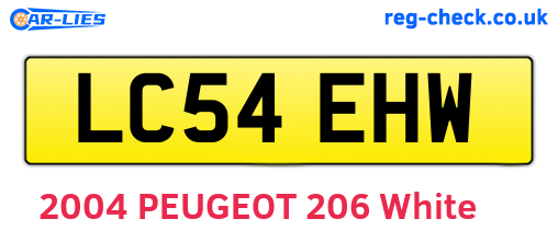 LC54EHW are the vehicle registration plates.