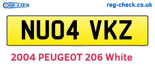 NU04VKZ are the vehicle registration plates.