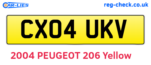 CX04UKV are the vehicle registration plates.