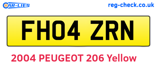 FH04ZRN are the vehicle registration plates.