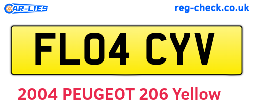 FL04CYV are the vehicle registration plates.