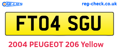 FT04SGU are the vehicle registration plates.