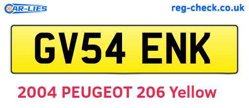 GV54ENK are the vehicle registration plates.