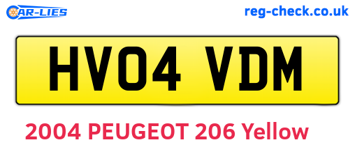 HV04VDM are the vehicle registration plates.