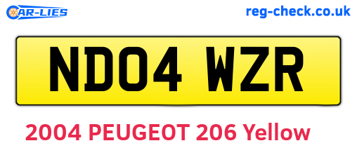 ND04WZR are the vehicle registration plates.