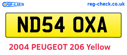 ND54OXA are the vehicle registration plates.