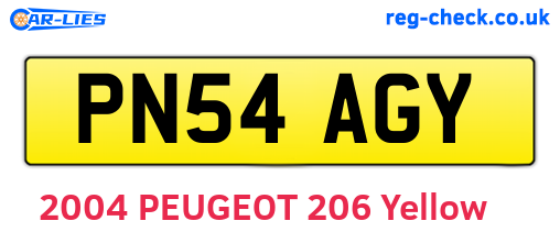 PN54AGY are the vehicle registration plates.