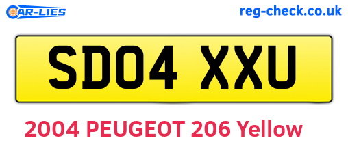 SD04XXU are the vehicle registration plates.
