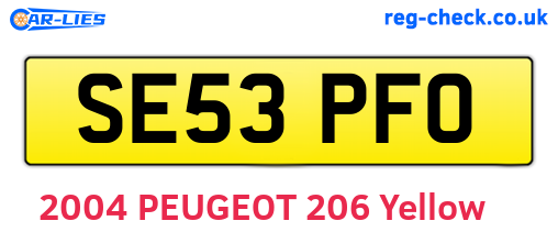 SE53PFO are the vehicle registration plates.