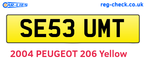 SE53UMT are the vehicle registration plates.