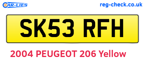 SK53RFH are the vehicle registration plates.