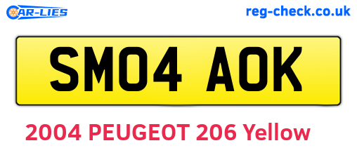 SM04AOK are the vehicle registration plates.