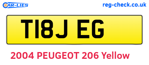 T18JEG are the vehicle registration plates.