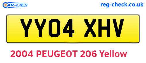 YY04XHV are the vehicle registration plates.