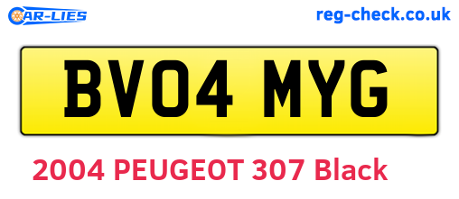 BV04MYG are the vehicle registration plates.