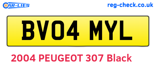 BV04MYL are the vehicle registration plates.