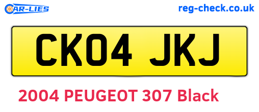 CK04JKJ are the vehicle registration plates.