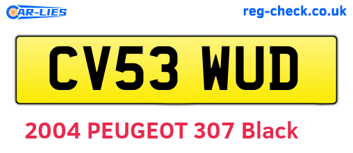 CV53WUD are the vehicle registration plates.