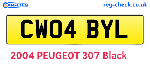 CW04BYL are the vehicle registration plates.