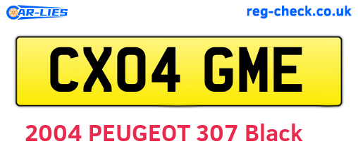 CX04GME are the vehicle registration plates.