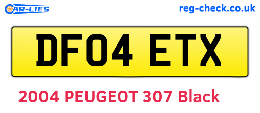 DF04ETX are the vehicle registration plates.