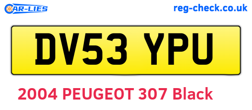 DV53YPU are the vehicle registration plates.