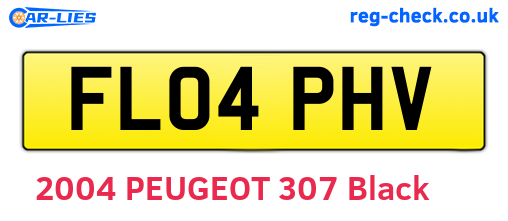 FL04PHV are the vehicle registration plates.