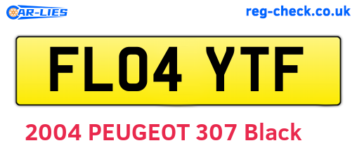 FL04YTF are the vehicle registration plates.